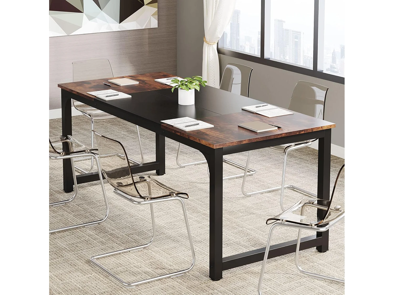 Bureau pour Ordinateur Portable,Table, Bureau d’étude pour Le télétravail, Poste de Travail pour Bureau, 180 x 80 x 75 cm