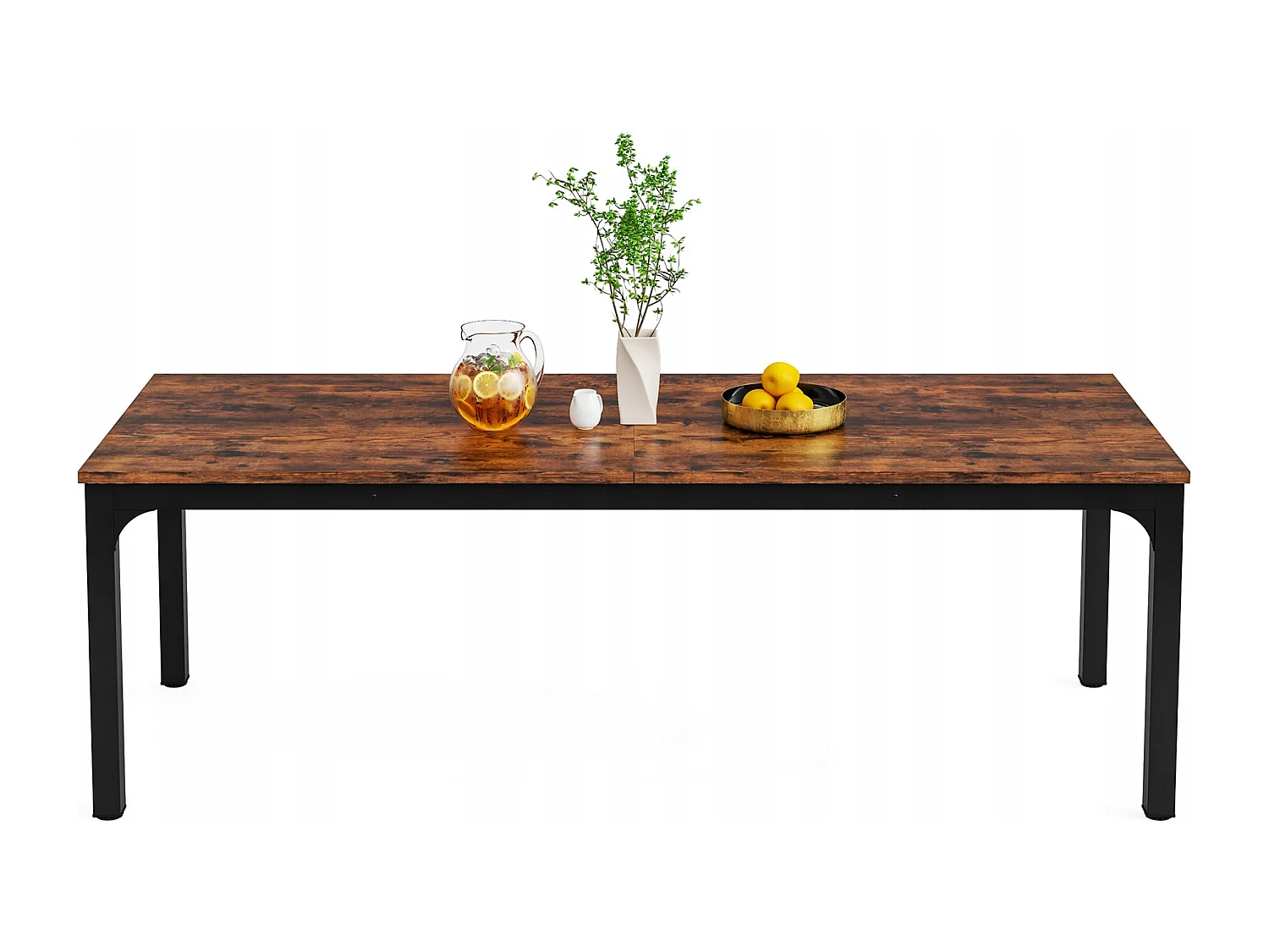 Tribesigns Computerbureau, Laptopbureau, Studeertafel, Draagbare Computertafel, Dubbel Lang Bureau voor Thuiskantoor Slaapkamer, 200 x 70 x 75 cm, Rustiek Bruin