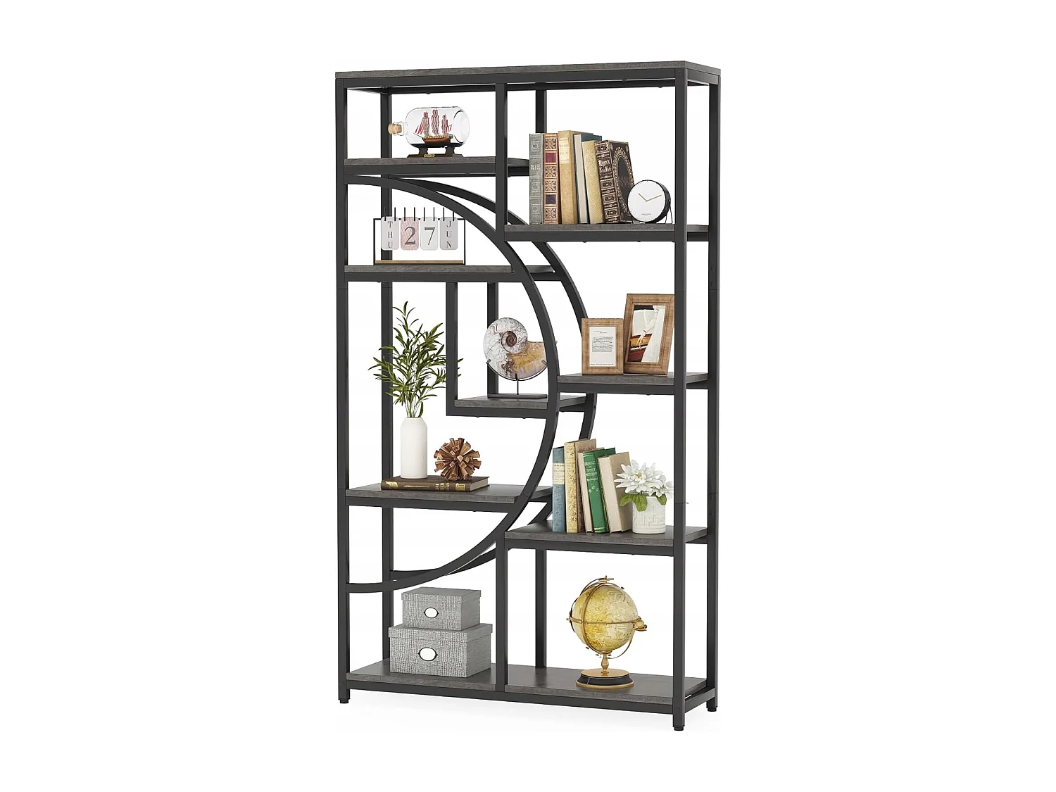 5-poziomowy regał industrialny, wolnostojący, duża półka do przechowywania z 9 otwartymi półkami do salonu lub sypialni