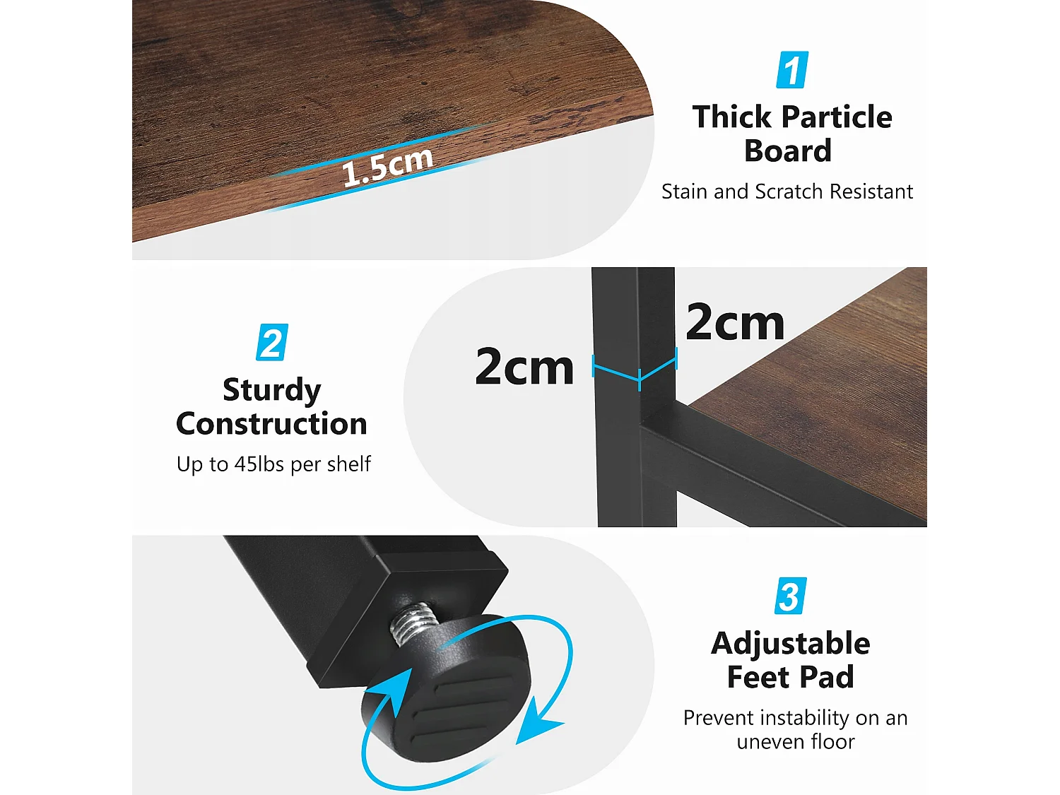 Libreria a 5 ripiani, libreria alta vintage con 12 ripiani aperti (marrone)