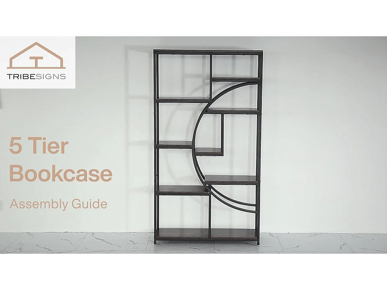 5-laags industriële boekenkast, vrijstaande hoge boekenkast met 9 open opbergplanken voor woonkamer, slaapkamer, thuiskantoor