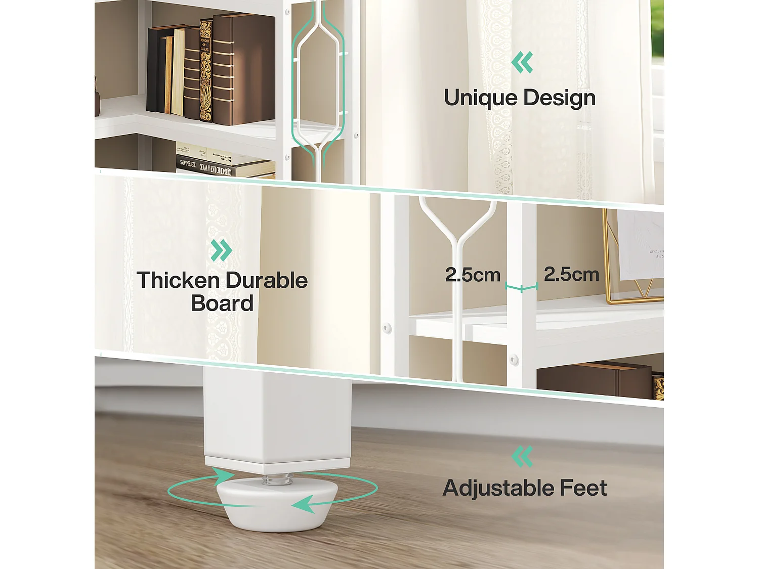 Bibliothèque d'angle, étagère Industrielle à 7 Niveaux, étagères d'angle en Bois et Métal, étagère d'affichage autoportante pour Le Salon