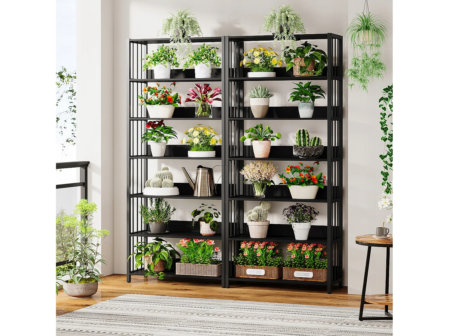 Bibliothèque Étagère de Rangement à 6 Niveaux, Bibliothèque étroite Extra Haute de 190 cm,étagères autonomes,70 x 30 x 190 cm (Noir)