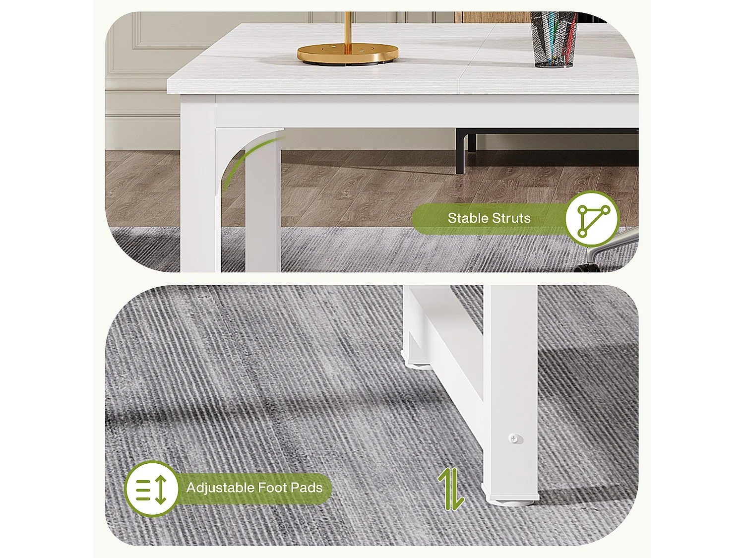 Bureau pour Ordinateur Portable,Table, Bureau d’étude pour Le télétravail, Poste de Travail pour Bureau, Chambre, Facile à Monter (Blanc, 180 x 80 x 75 cm)