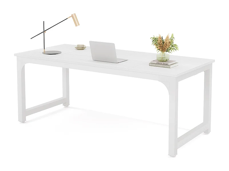 Laptopbureau, tafel, bureau voor telewerken, werkplek voor kantoor, slaapkamer, eenvoudig te monteren (wit, 180 x 80 x 75 cm)