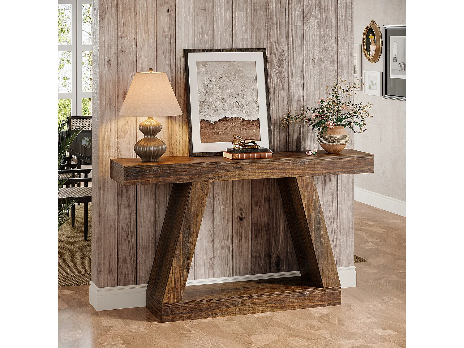 Table Console 140 x 30 x 80 cm, Table d'appoint, Table de Couloir, Table Console avec Espace de Rangement dans l'entrée