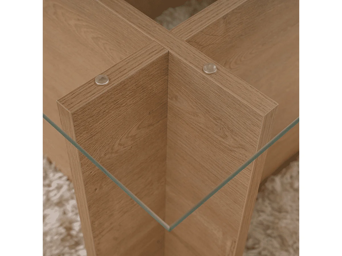 Couchtisch mit Glasplatte L105 cm - NOAH