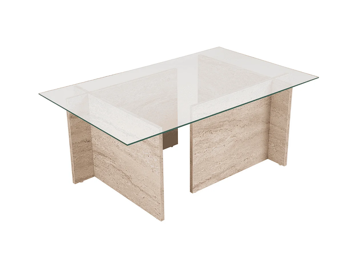 Tavolino con piano in vetro L105 cm - NOAH