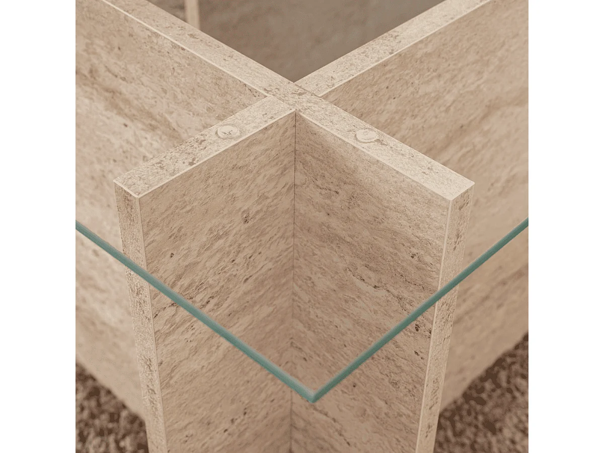 Couchtisch mit Glasplatte L105 cm - NOAH