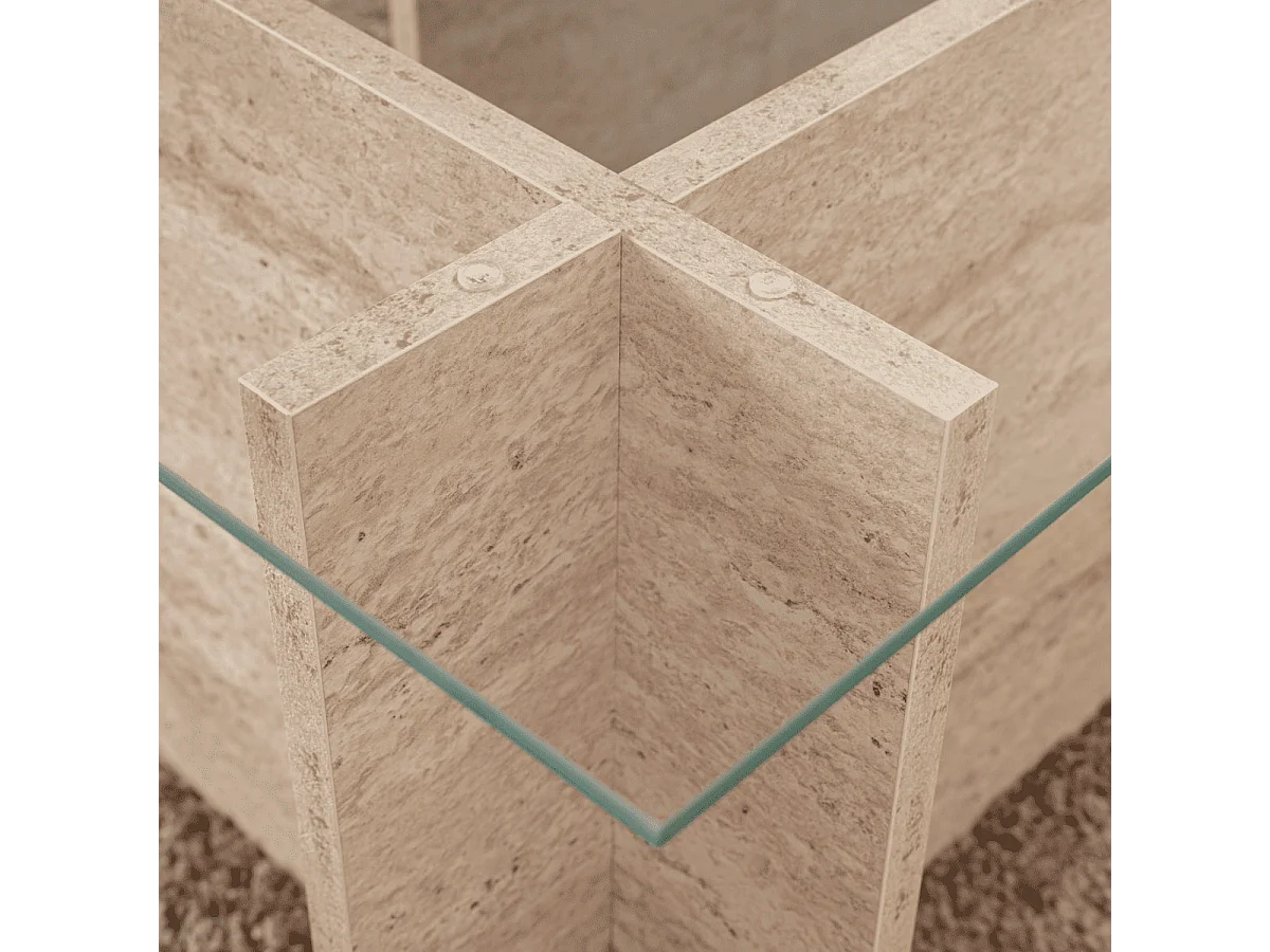 Salontafel met glazen blad L105 cm - NOAH