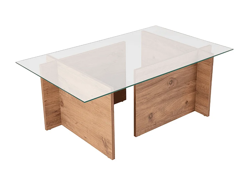 Tavolino con piano in vetro L105 cm - NOAH