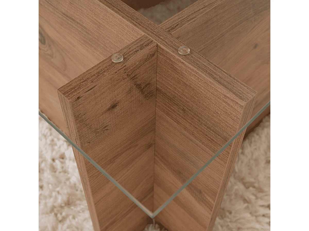 Mesa de centro con tablero de vidrio L105 cm - NOAH