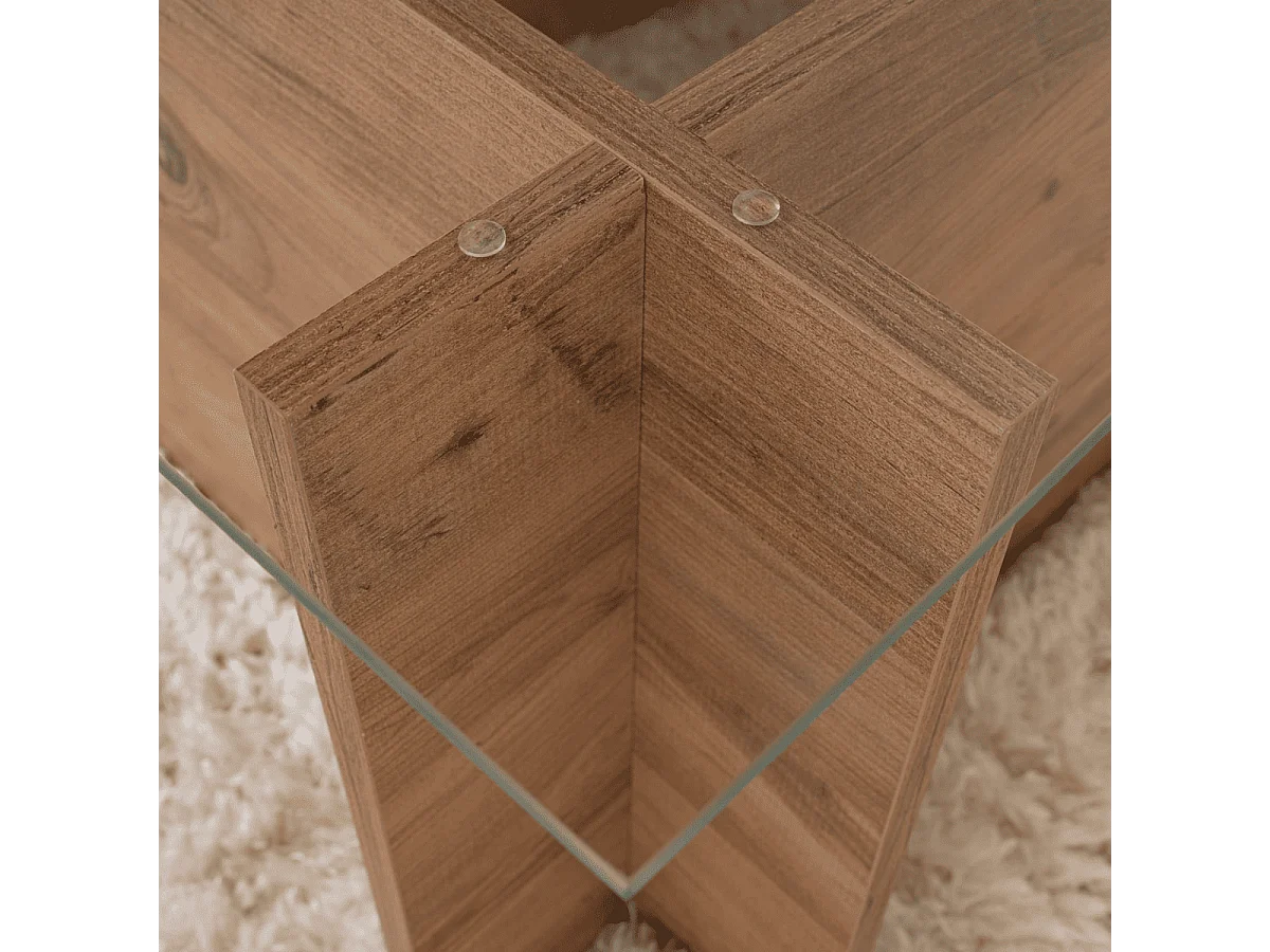 Salontafel met glazen blad L105 cm - NOAH