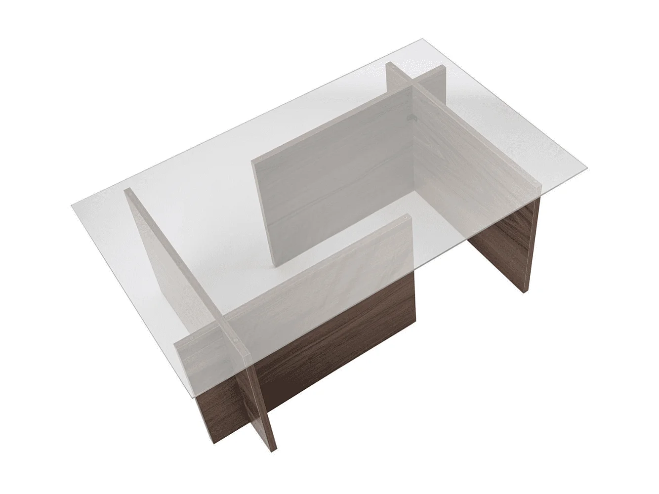 Couchtisch mit Glasplatte L105 cm - NOAH