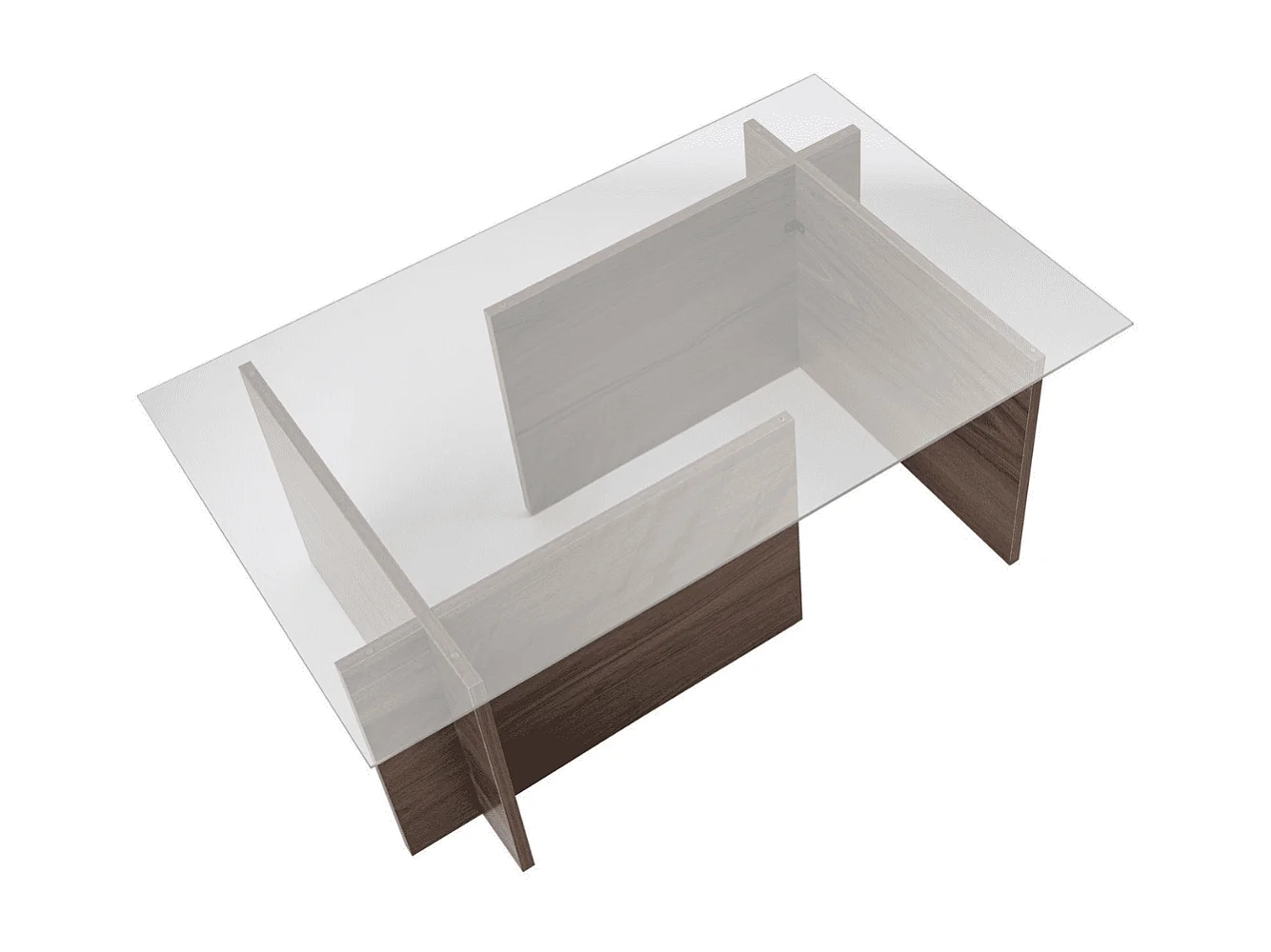 Salontafel met glazen blad L105 cm - NOAH