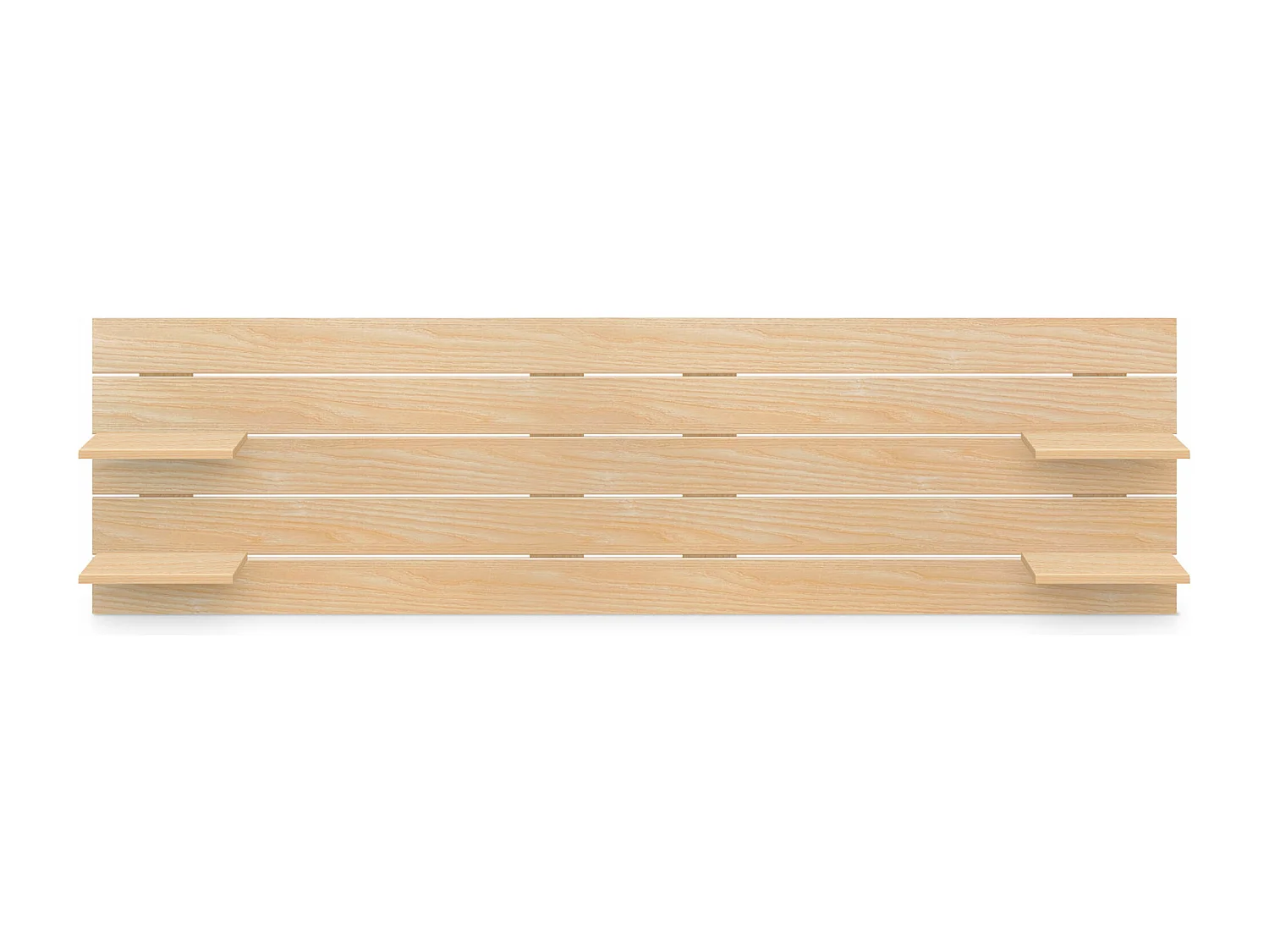 DHOME Tête de lit avec étagères en bois recyclé DM à suspendre au mur style palette japonaise avec pieds de lit nordique vintage (bois naturel 270 cm)