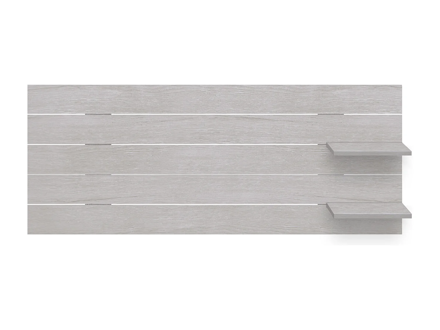 DHOME Tête de lit avec étagères en bois recyclé DM à suspendre au mur style palette horizontale avec pieds lit nordique vintage (145 cm arctique)