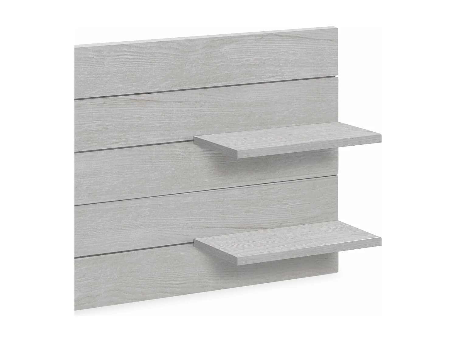 DHOME Tête de lit avec étagères en bois recyclé DM à suspendre au mur style palette horizontale avec pieds lit nordique vintage (145 cm arctique)