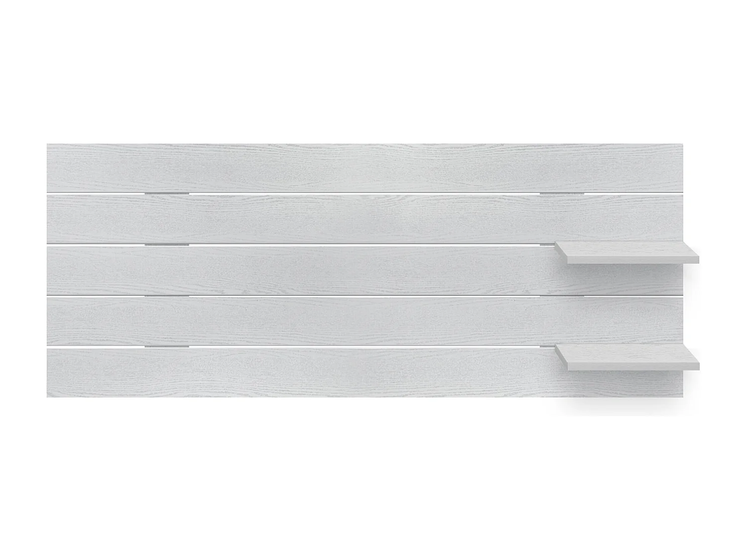 DHOME Testiera con ripiani in legno riciclato DM sospeso a parete in stile pallet giapponese con gambe del letto vintage nordiche (legno bianco 160 cm)