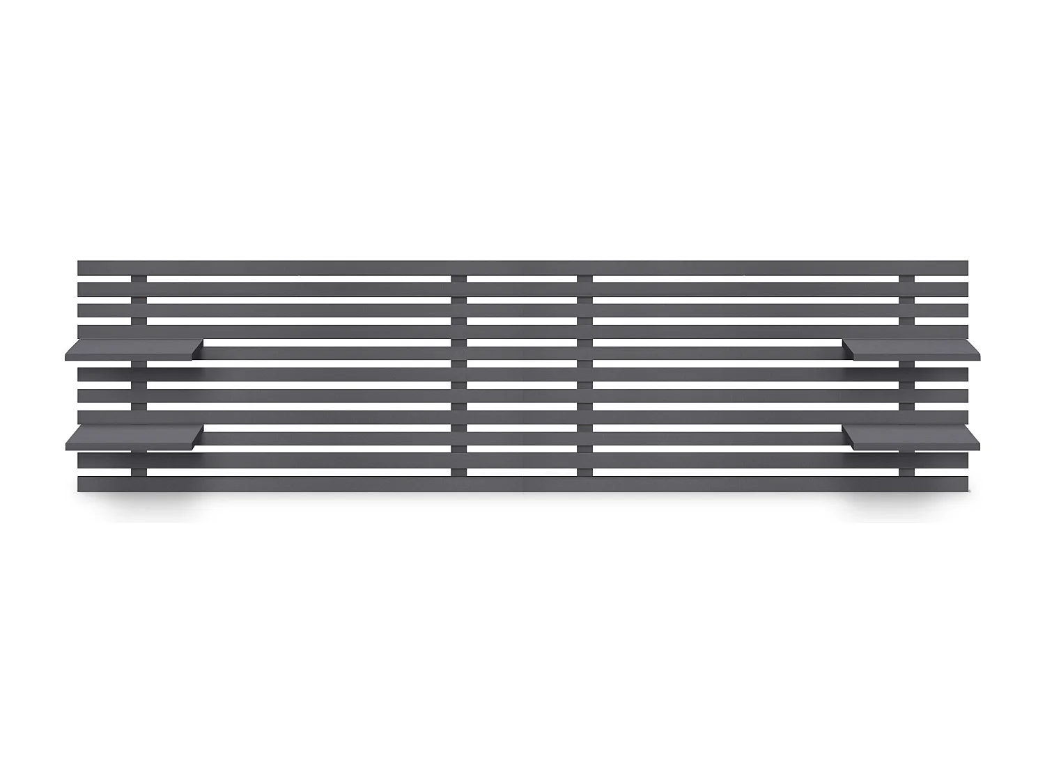 DHOME Tête de lit avec étagères en bois recyclé DM Tenture murale Style palette japonaise Lit nordique vintage (210 cm Gris massif)