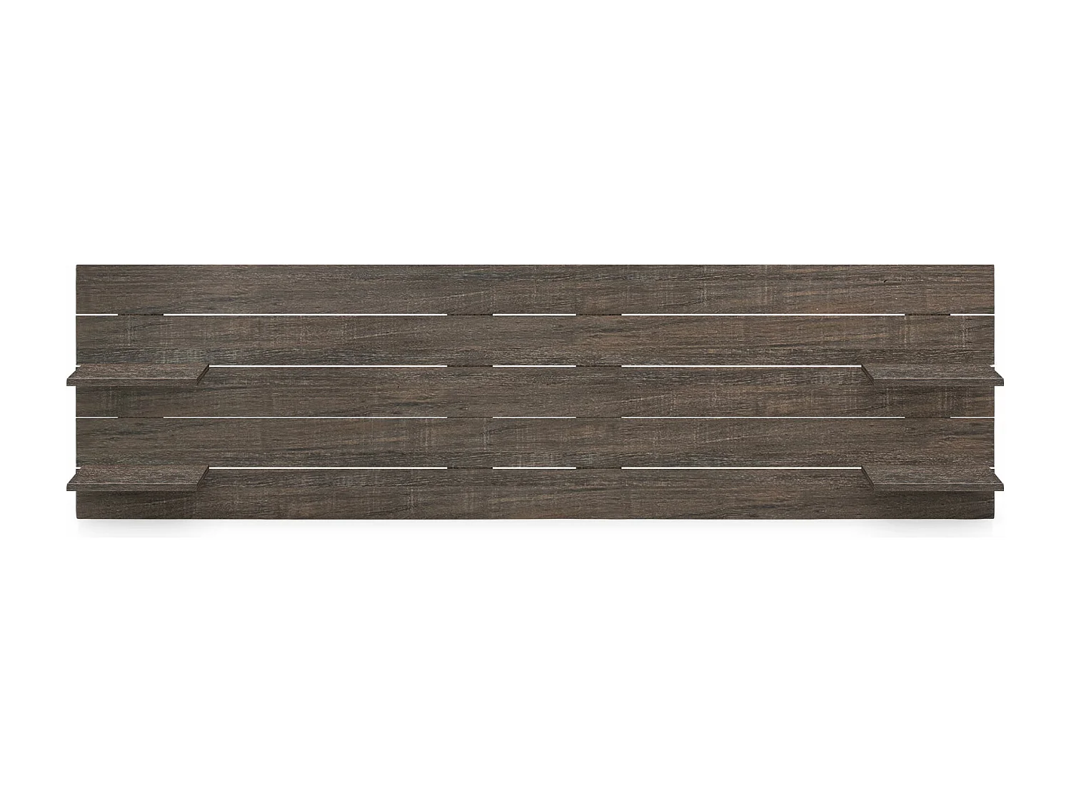 DHOME Tête de lit avec étagères en bois recyclé DM à suspendre au mur style palette japonaise avec pieds de lit nordique vintage (chêne d'Amazonie 210 cm)