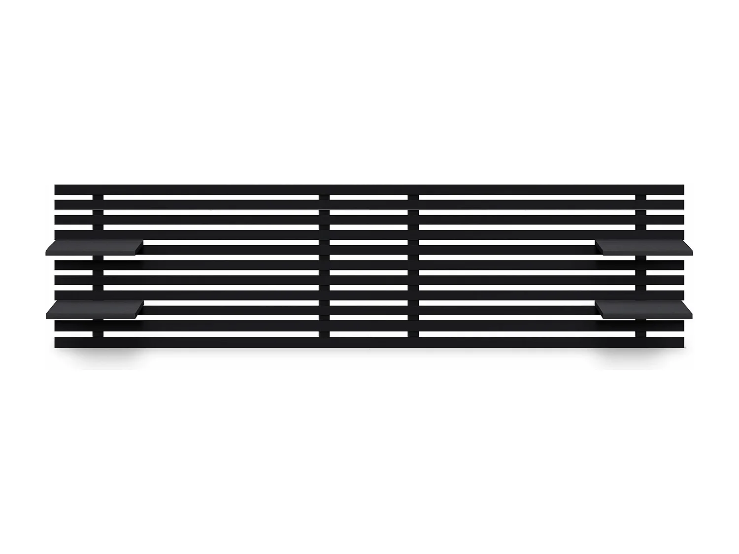 DHOME Hoofdeinde met gerecyclede houten planken DM muurhangend Japans palletstijl Scandinavisch vintage bed (290 cm effen zwart)