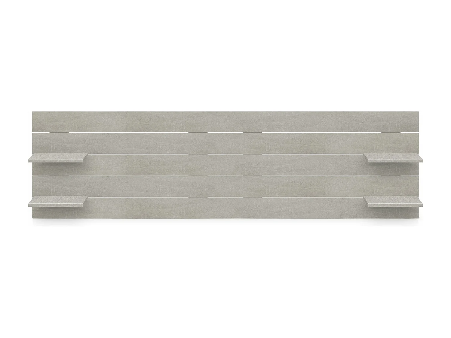 DHOME Tête de lit avec étagères en bois recyclé DM à suspendre au mur style palette horizontale avec pieds lit vintage nordique (gris tribal 270 cm)