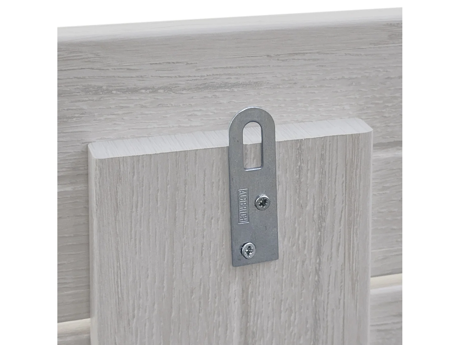 DHOME Tête de lit avec étagères en bois recyclé DM à suspendre au mur style palette horizontale avec pieds lit nordique vintage (135 cm arctique)