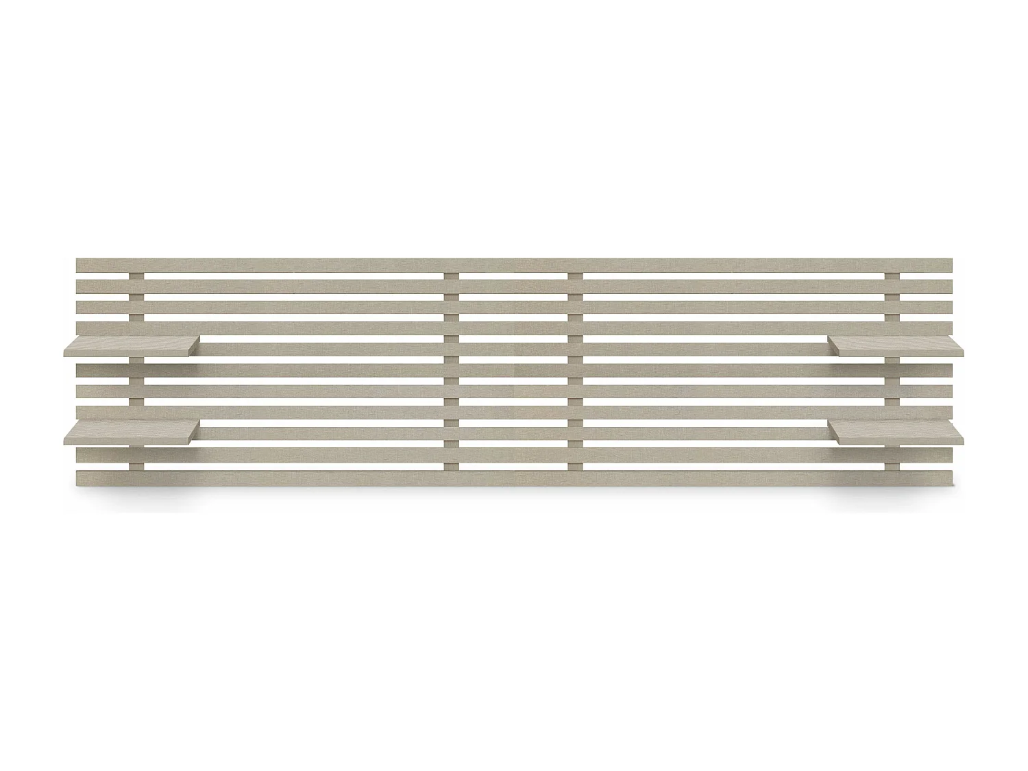 DHOME Tête de lit avec étagères en bois recyclé DM Tenture murale Style palette japonaise Lit nordique vintage (220 cm, finition lin)