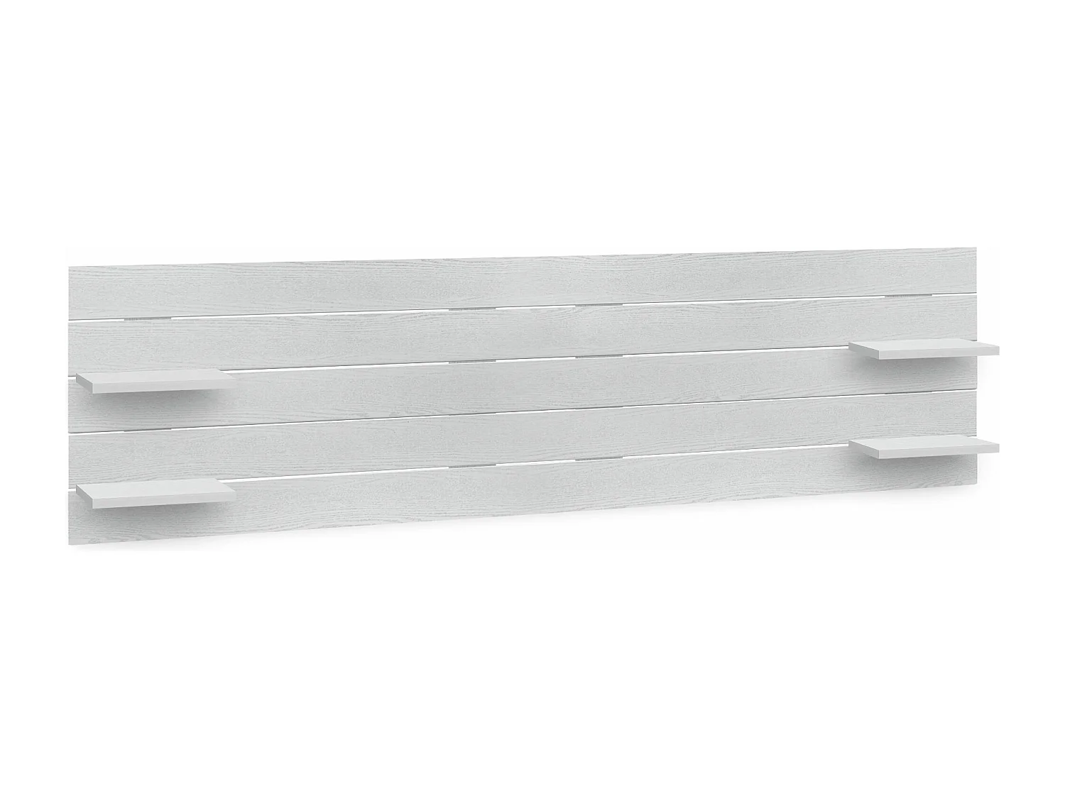 DHOME Tête de lit avec étagères en bois recyclé DM à suspendre au mur style palette horizontale avec pieds lit vintage nordique (bois blanc 210 cm)