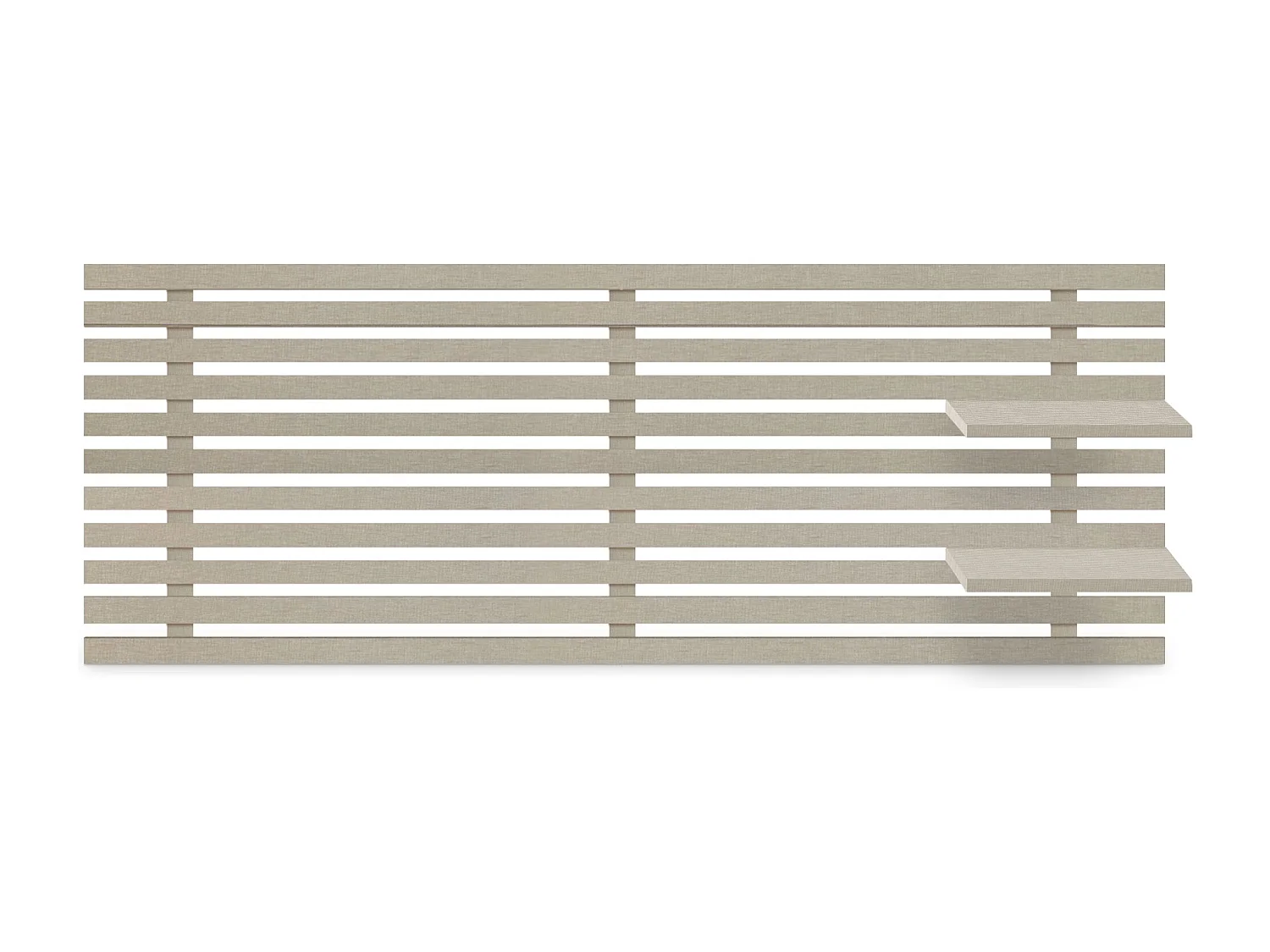 DHOME Tête de lit avec étagères en bois recyclé DM Tenture murale Style palette japonaise Lit nordique vintage (finition lin 160 cm)