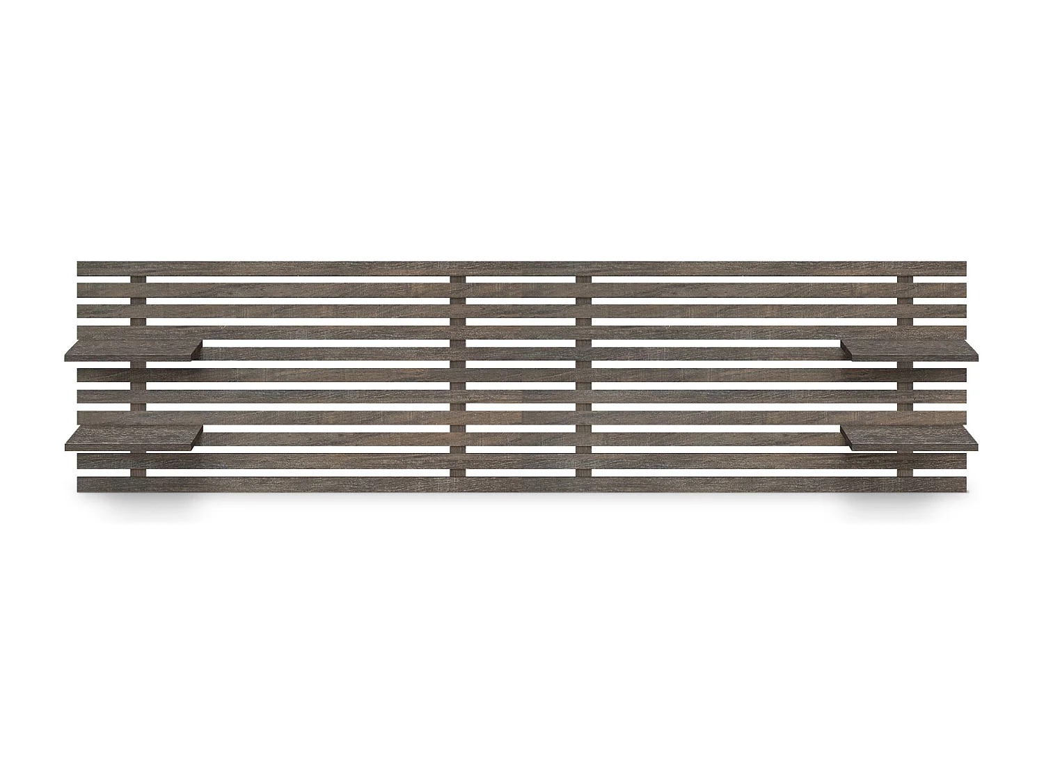 DHOME Tête de lit avec étagères en bois recyclé DM Tenture murale Style palette japonaise Lit nordique vintage (chêne d'Amazone 290 cm)