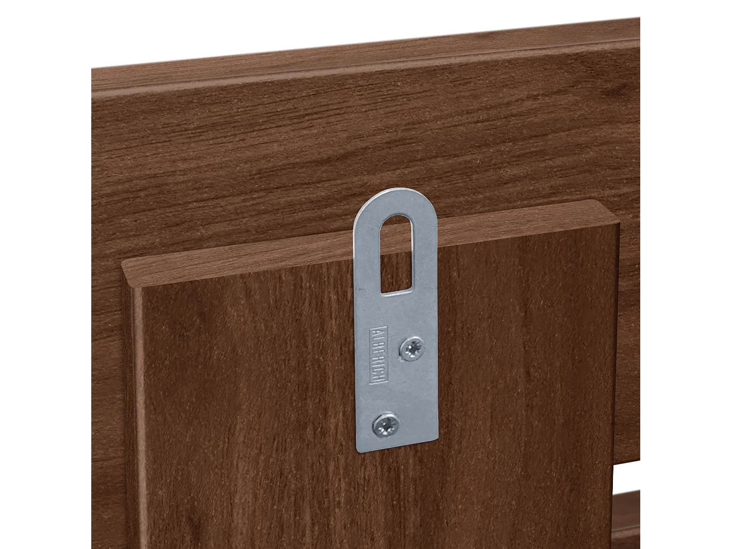 DHOME Tête de lit avec étagères en bois recyclé DM à suspendre au mur style palette horizontale avec pieds lit vintage nordique (bois de noyer 135 cm)