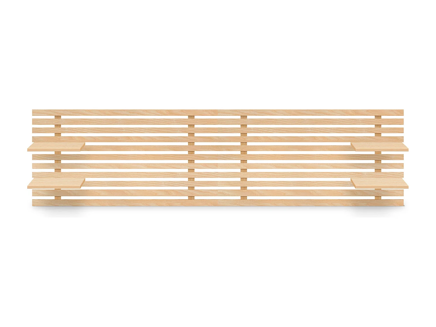 DHOME Tête de lit avec étagères en bois recyclé DM Tenture murale Style palette japonaise Lit nordique vintage (bois naturel 270 cm)