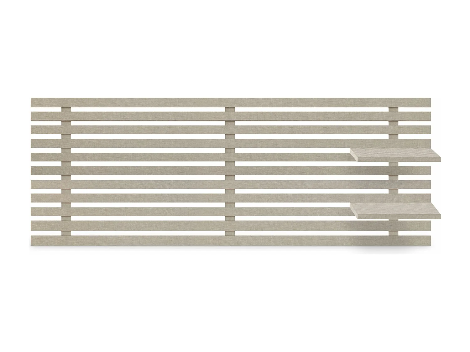 DHOME Testiera con ripiani in legno riciclato DM sospeso a parete in stile nordico giapponese con pallet (finitura in lino 135 cm)