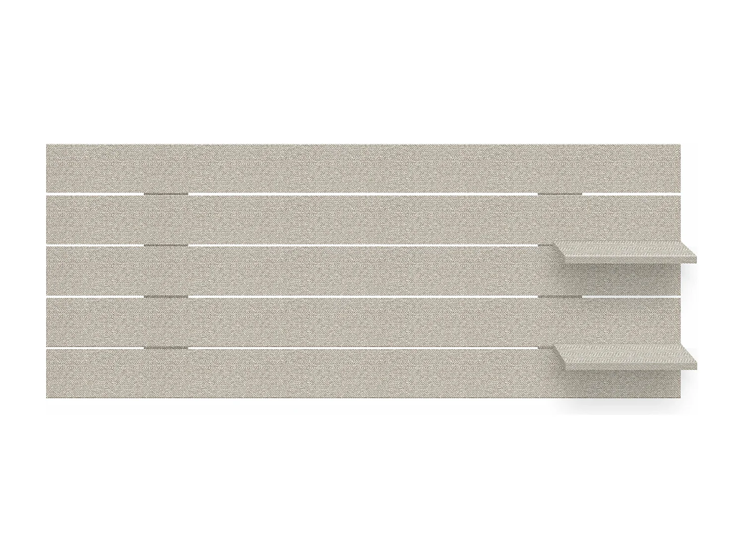 DHOME Cabeceira com prateleiras de madeira reciclada DM suspensa na parede estilo palete horizontal com pernas Cama vintage nórdica (espinhos bege de 145 cm)