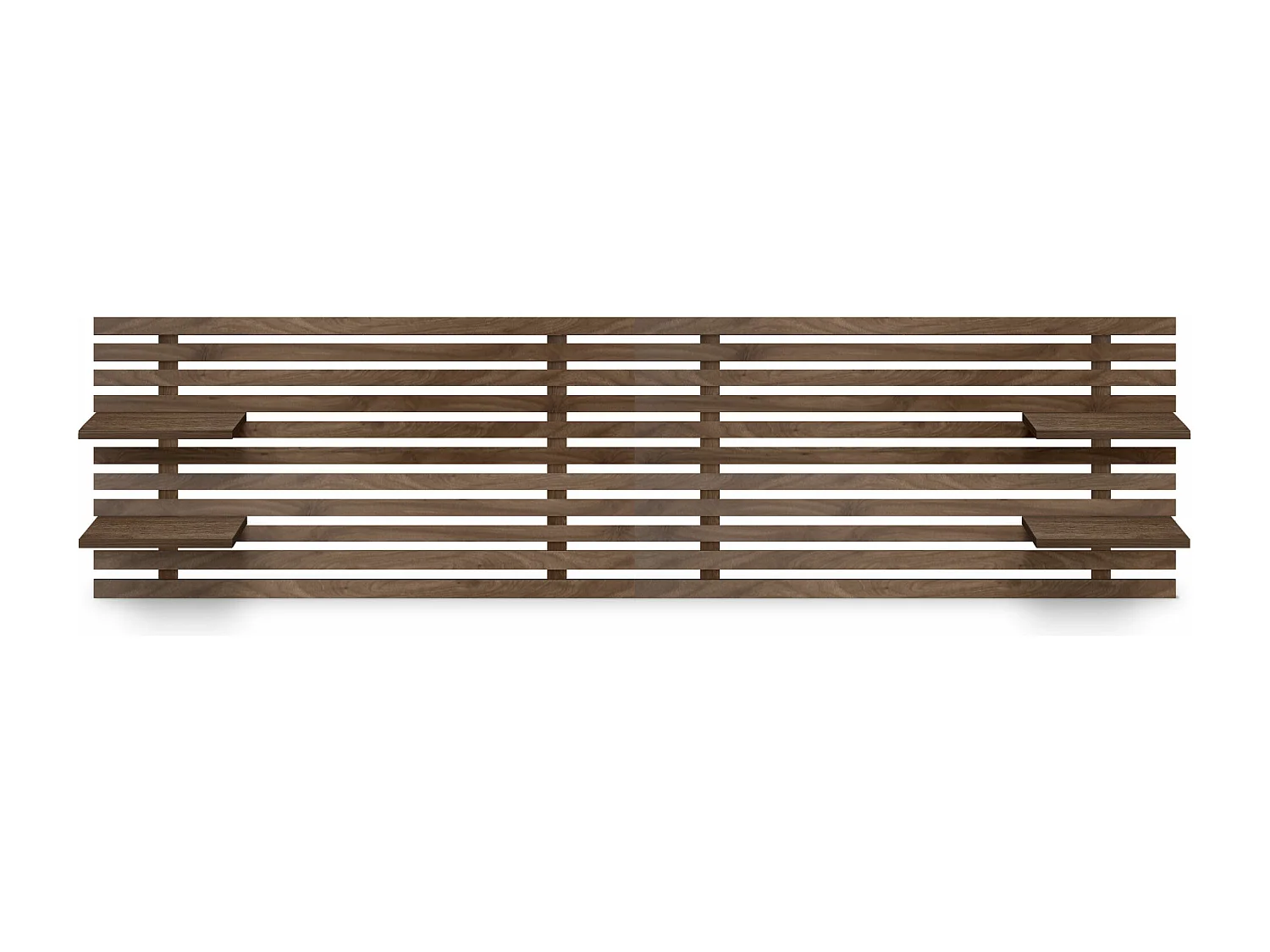 DHOME Tête de lit avec étagères en bois recyclé DM Tenture murale Style palette japonaise Lit nordique vintage (bois de noyer 290 cm)