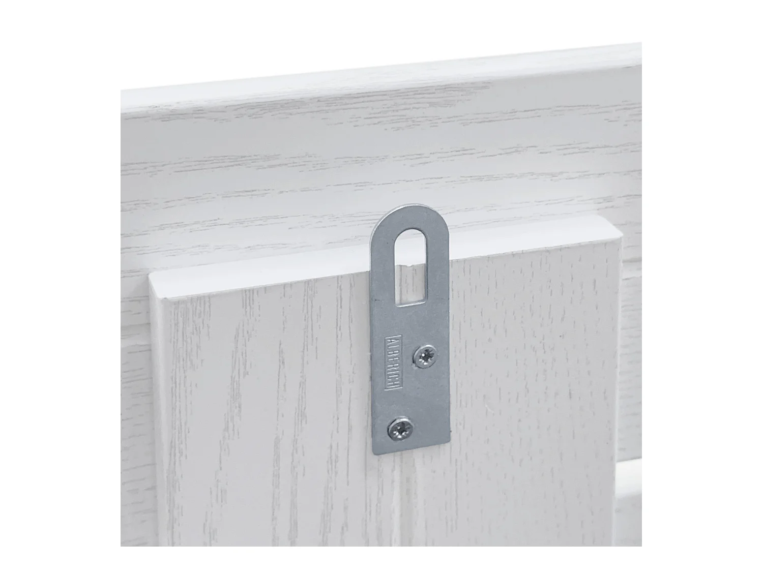 DHOME Testiera con ripiani in legno riciclato DM sospeso a parete in stile pallet orizzontale con gambe Letto vintage nordico (legno bianco 135 cm)
