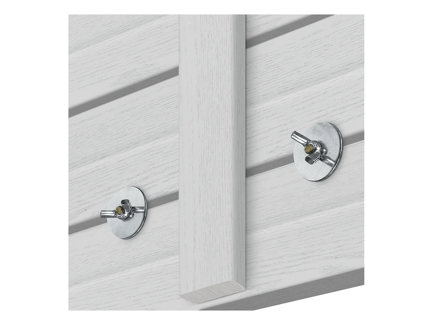 DHOME Testiera con ripiani in legno riciclato DM sospeso a parete in stile pallet orizzontale con gambe Letto vintage nordico (legno bianco 135 cm)