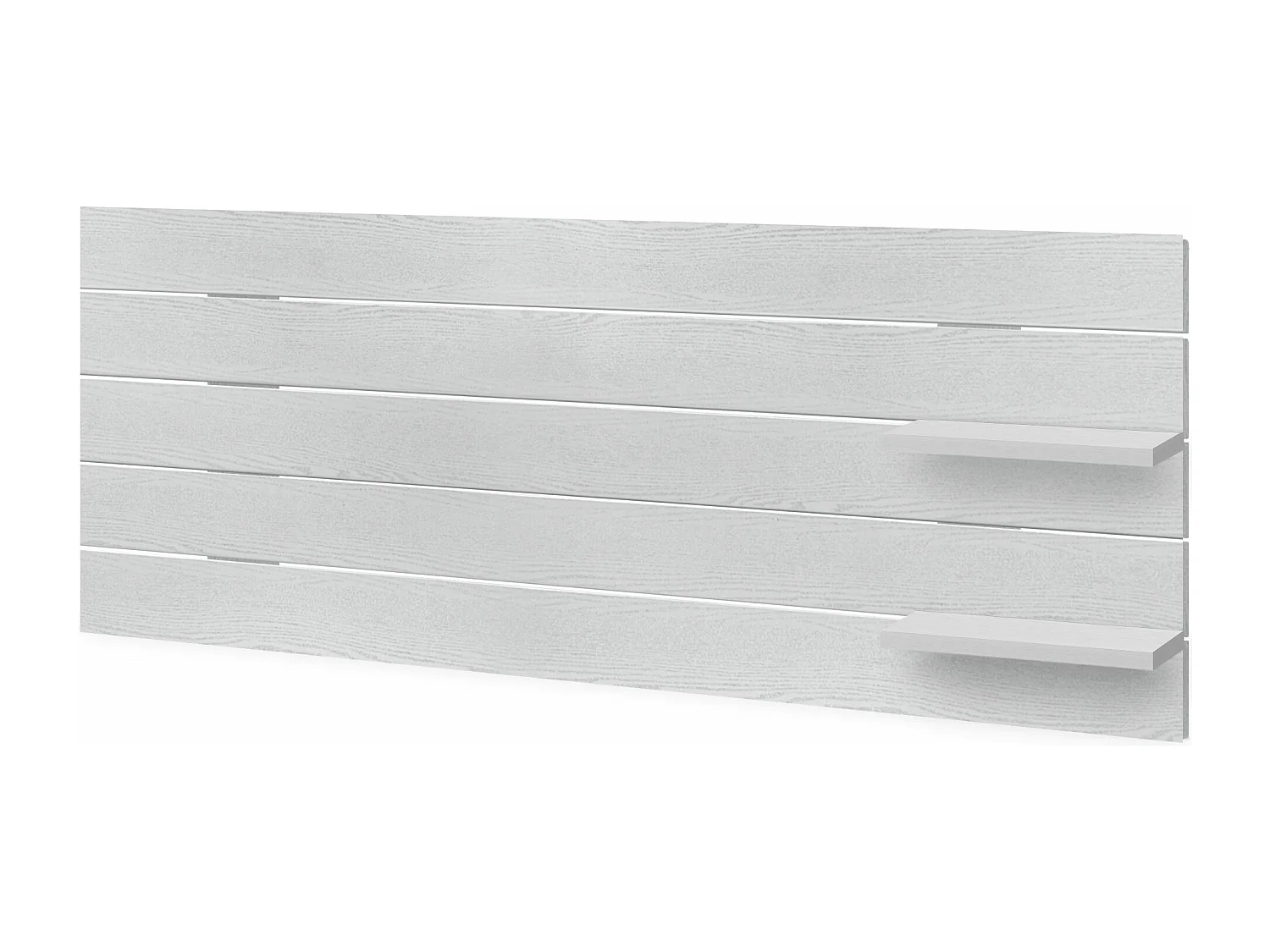 DHOME Tête de lit avec étagères en bois recyclé DM à suspendre au mur style palette horizontale avec pieds lit vintage nordique (bois blanc 135 cm)