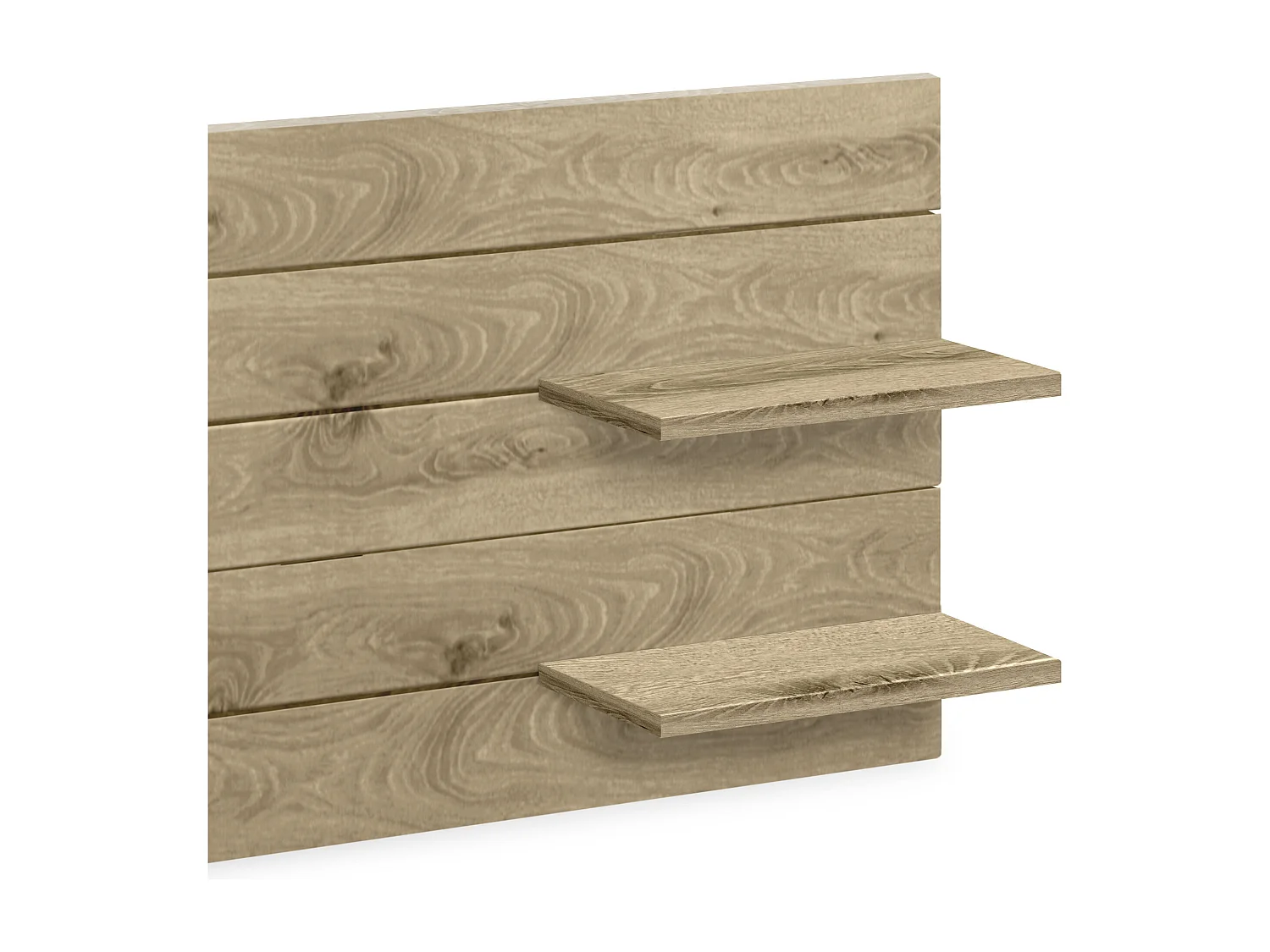 DHOME Tête de lit avec étagères en bois recyclé DM à suspendre au mur style palette horizontale avec pieds lit vintage nordique (bois cambrien 145 cm)