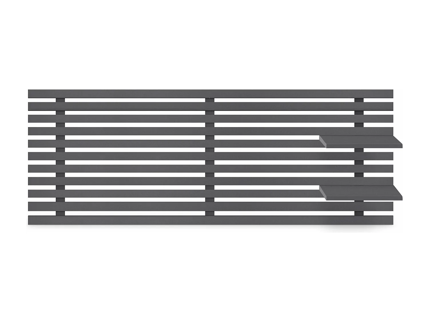 DHOME Cabecero con Estantes de Madera reciclada DM Colgante Pared Estilo Palet Japones Cama Vintage Nordico (145cm Gris Sólido)