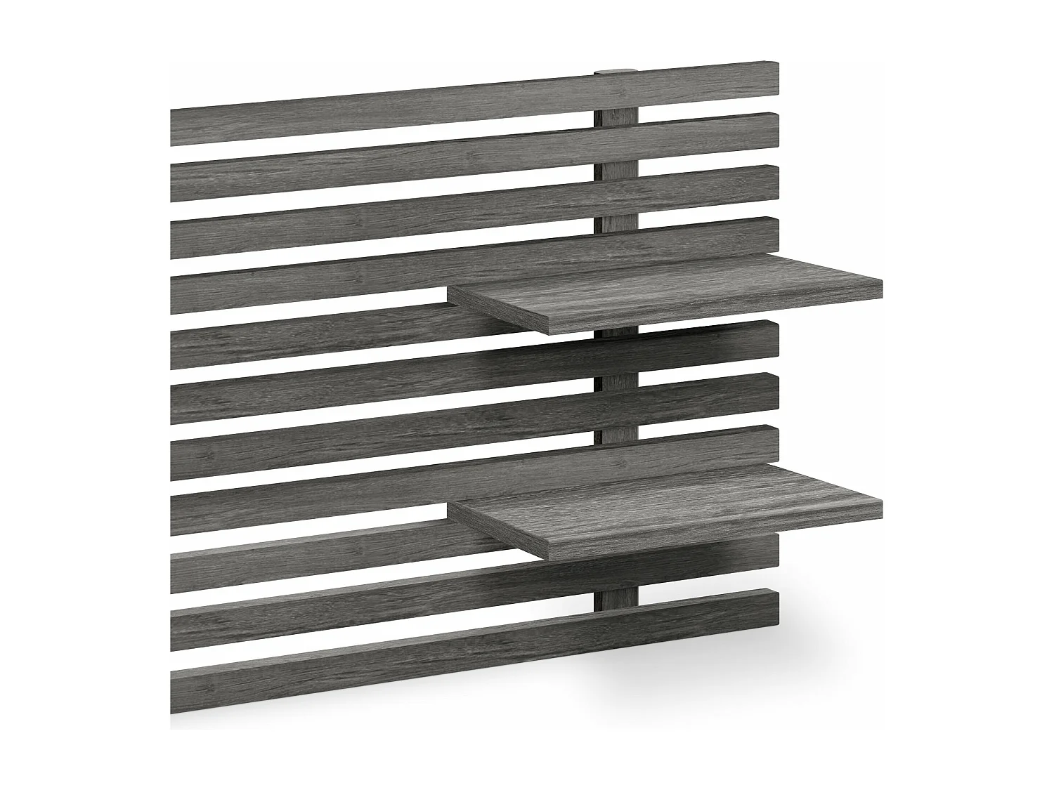 DHOME Tête de lit avec étagères en bois recyclé DM Tenture murale Style palette japonaise Lit nordique vintage (bois de frêne 290 cm)