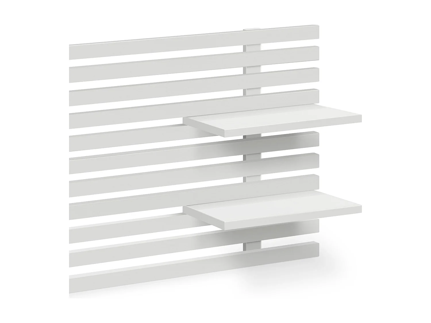 DHOME Tête de lit avec étagères en bois recyclé DM Tenture murale Style palette japonaise Lit nordique vintage (290 cm Blanc massif)