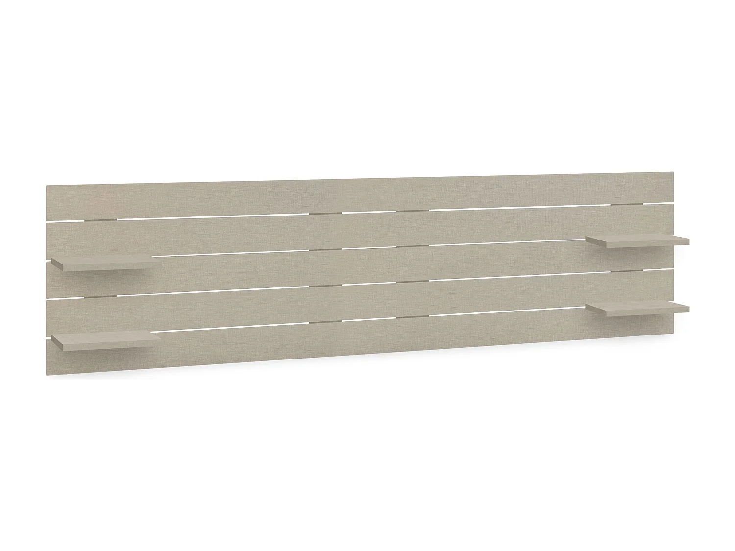 DHOME Tête de lit avec étagères en bois recyclé DM à suspendre au mur style palette horizontale avec pieds lit vintage nordique (finition lin 290 cm)