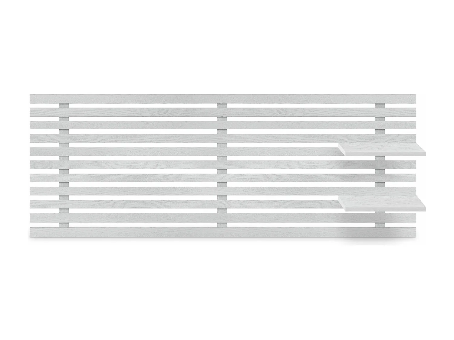 DHOME Testiera con ripiani in legno riciclato DM sospeso a parete in stile nordico giapponese con pallet (legno bianco 160 cm)