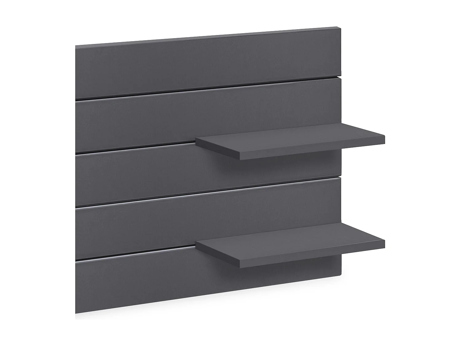 DHOME Tête de lit avec étagères en bois recyclé DM à suspendre au mur style palette japonaise avec pieds de lit nordique vintage (gris massif 290 cm)