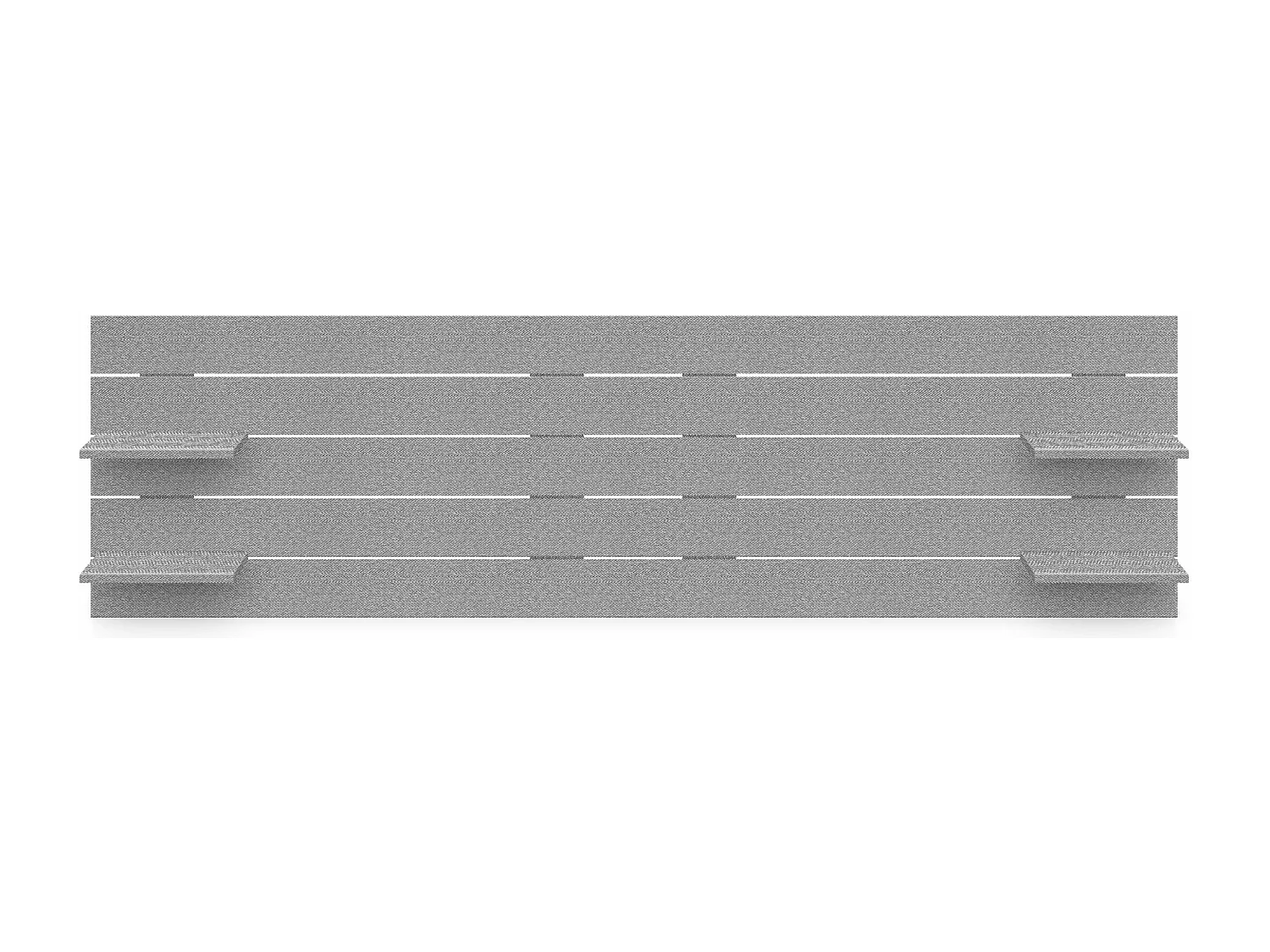 DHOME Tête de lit avec étagères en bois recyclé DM à suspendre au mur style palette horizontale avec pieds lit vintage nordique (pointes grises 210 cm)