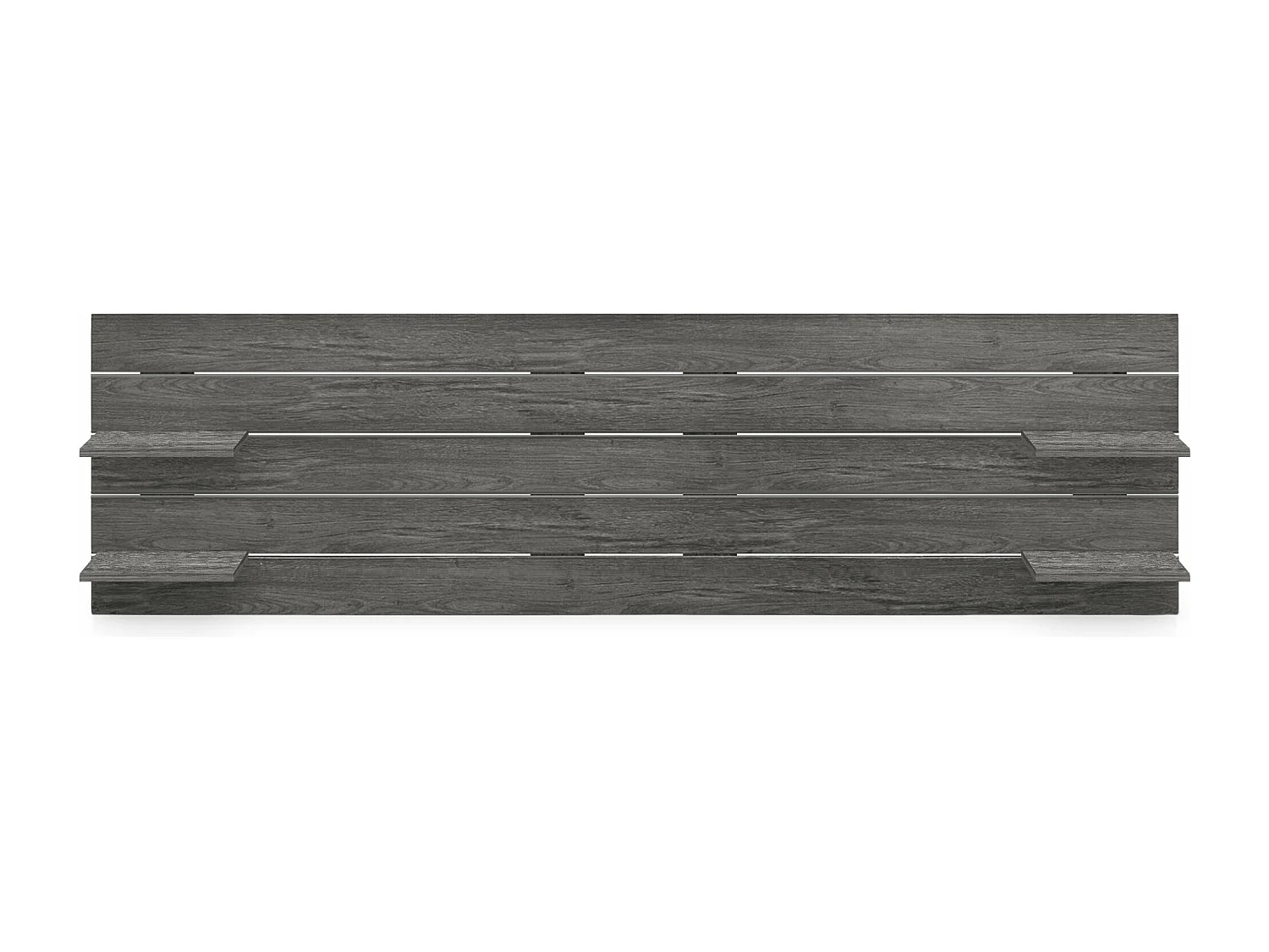 DHOME Tête de lit avec étagères en bois recyclé DM à suspendre au mur style palette horizontale avec pieds lit nordique vintage (bois de frêne 210 cm)