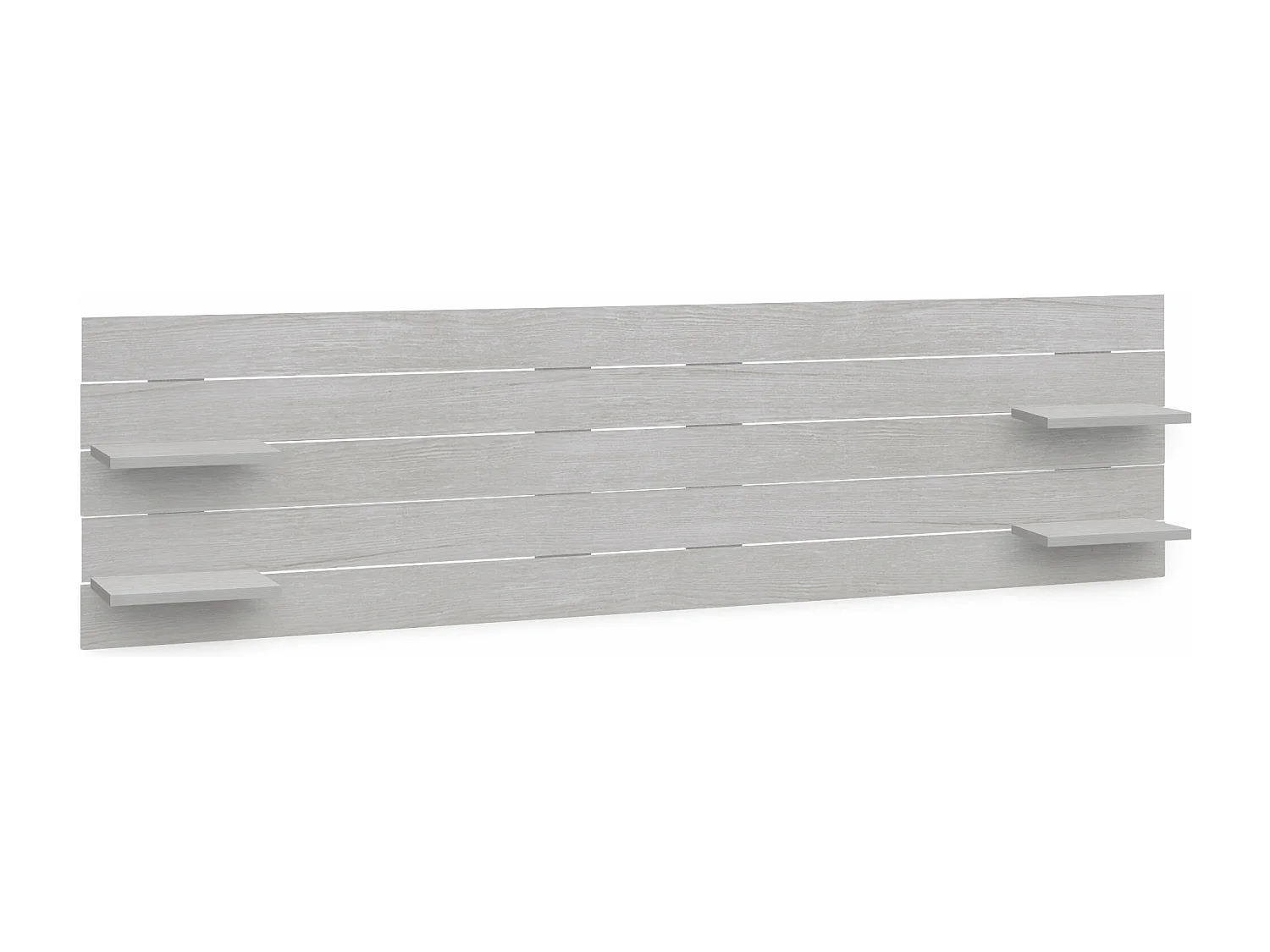 DHOME Cabeceira com prateleiras de madeira reciclada DM suspensa na parede estilo palete horizontal com pernas Cama vintage nórdica (270 cm Ártico)